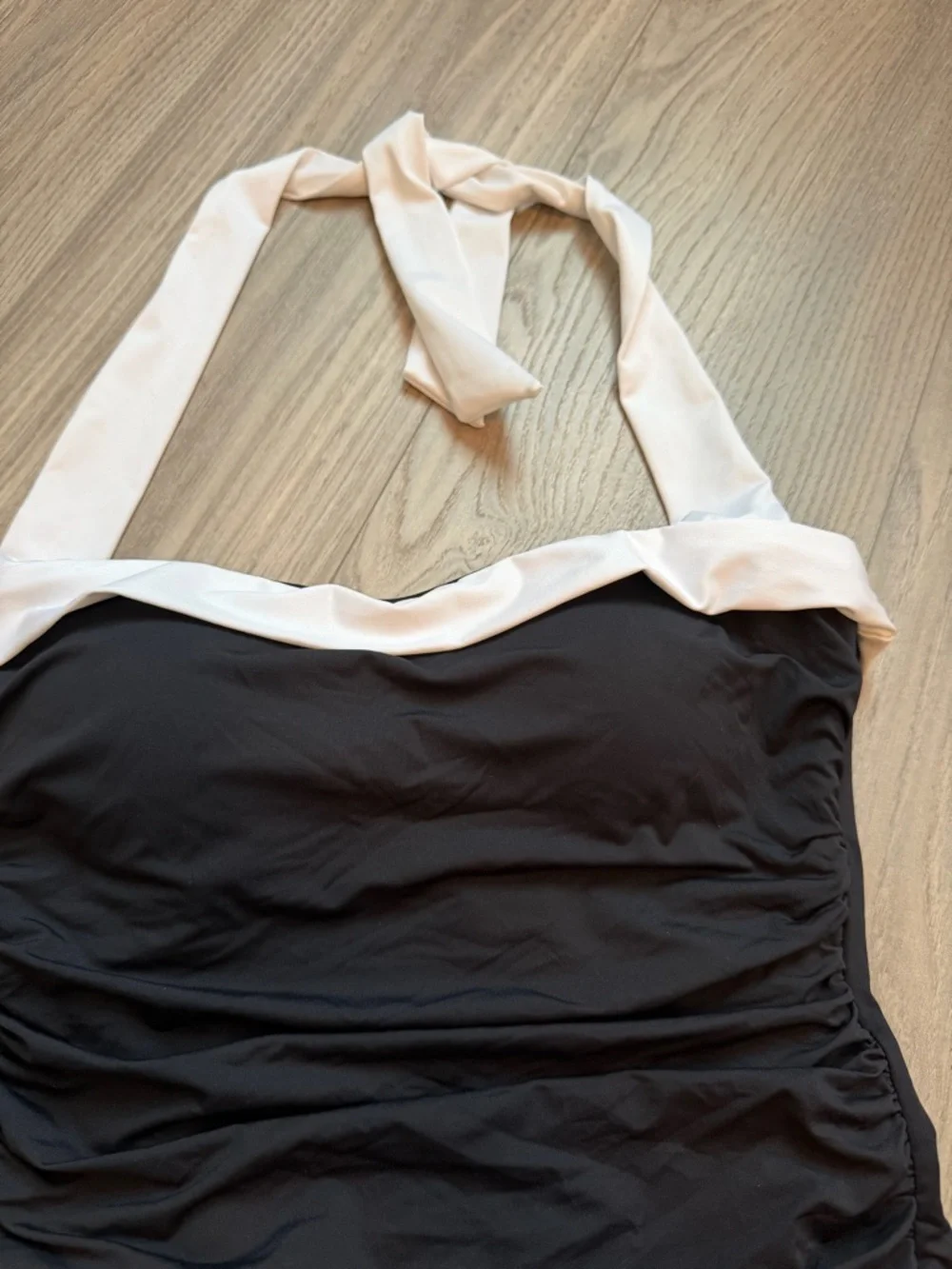 Lauren Ralph Lauren Black & White Halter One-Piece Swimsuit | Size 8
